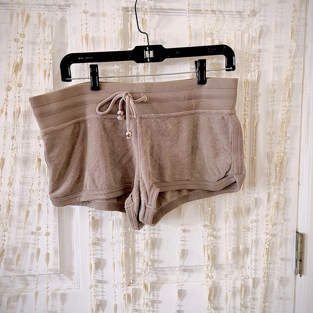 Rare Juicy Couture gray terry cloth vintage beach booty shorts